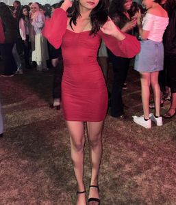 Chic Red Ruched Mini Dress
