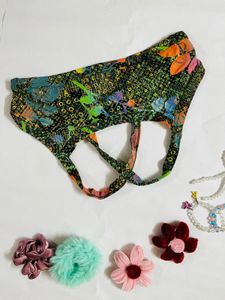 Vibrant Butterfly Print Bikini Top