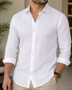Men's White Linen Shirt