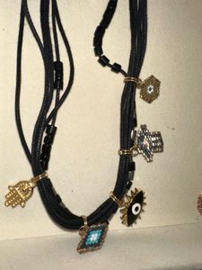Evil Eye & Hamsa Hand Charm Necklace
