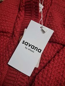 NEW WITH TAG Chic Red Knit Cardigan