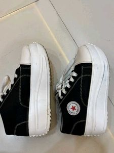 Black Chunky Platform Sneakers
