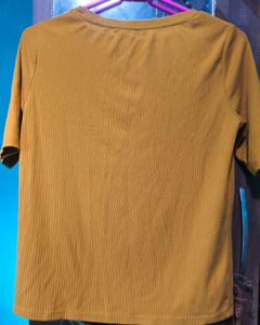 Mustard Yellow Ribbed Top