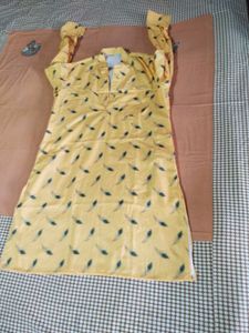 ❤️Yellow Feather Print Kurta ❤️