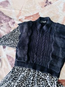 Elegant Floral Print winter dress