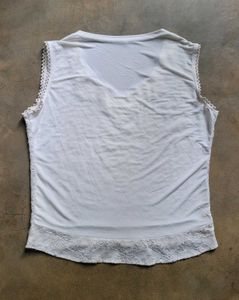 White Lace Sleeveless Top