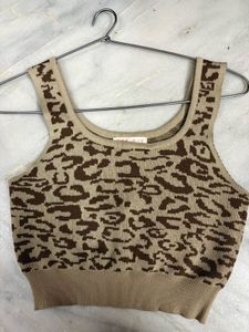 Leopard Print Knit Tank Top