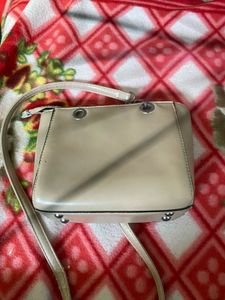 Cream Textured Handbag