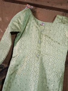 AAthnik Kurta  Colour Is Parrot Green Such Nice K