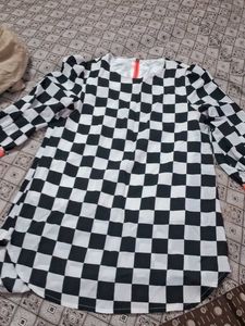 Checkerboard Long Sleeve Top
