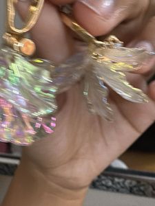 Iridescent Petal Drop Earrings