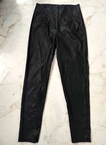 Y2K Black Faux Leather Pants