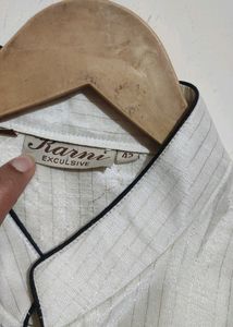 Cream Kurta Golden Lining For Boy &amp; Men 42