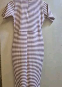 Striped Mock Neck Bodycon Dress