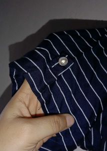 Navy Striped up down kurti