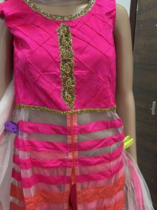 Vibrant Pink &amp; Orange Lehenga Choli