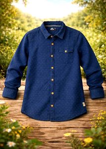 F.M. Boys Blue Patterned Shirt like new 🆕