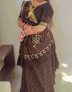 Elegant Black Bandhani Saree