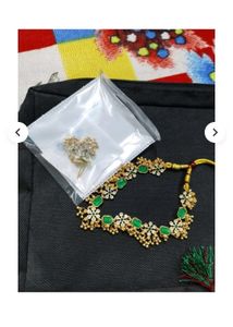 Gold Plated Emerald green Necklace Set