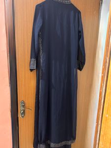 Elegant Navy Kurta Set with Gold Embellishments