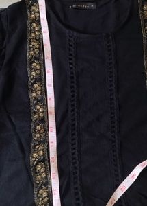 Elegant Black top with Gold Embellishments