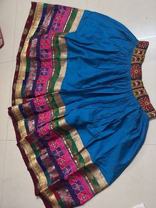Blue Embroidered Skirt