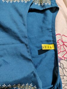 Blue Printed Straight Kurta