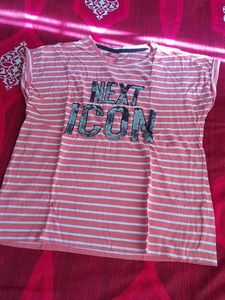 Striped 'Next Icon' T-Shirt