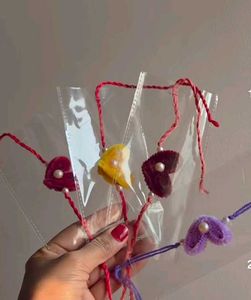 Handmade Heart Anklets ( set of 4)