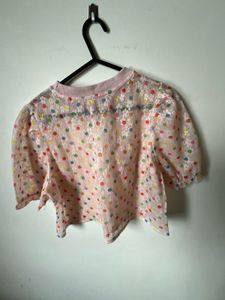 Pink Polka Dot Cropped Top