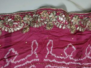 Vibrant  heavy bandhani Dupatta with gota patti