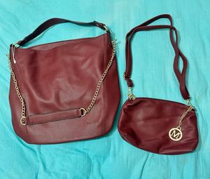 Chic Burgundy Handbag Set