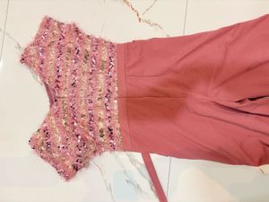 Sparkly Pink Jumpsuit with Belt