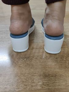 Blue Studded Slide Sandals