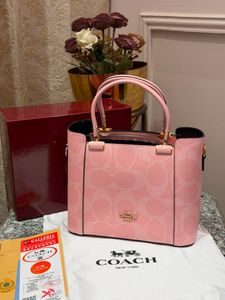 Coach Pink Signature Tote Bag