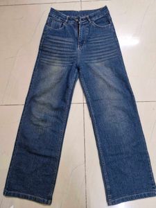 Baggy Wide Leg Blue Denim Jeans