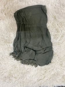 Green lace trim cami romper