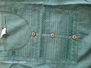 Elegant Dark Green Cotton Kurta
