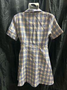 Checked Double-Breasted Dress with Belt