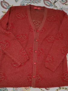 Cozy Rose Pattern Cardigan