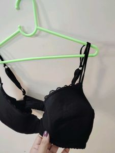 Classic Black Lace Trim Bra