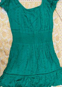 lee cooper Green Dress with Eyelet Detail
