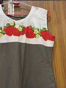 Cute Strawberry Print Kurta