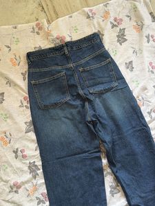 Blue Denim Jeans with Side Stripe