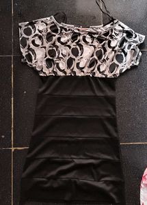 Stylish Black & White Patterned Dress