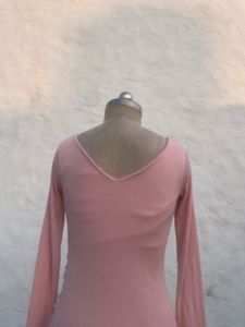 Chic Ruched Pink V-Neck Mini Dress