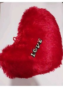 Red Plush Heart "Love" Pillow