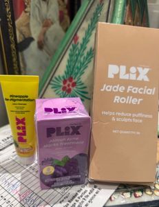 3 PLIX Skincare Set: Jade Roller & Treatments