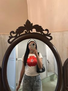Cute Red Flower Graphic Tee