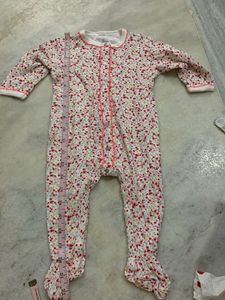 Floral Baby Sleepsuit with Feet